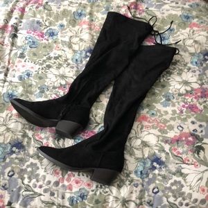 Black knee high boots